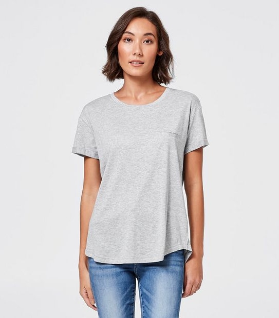 Relaxed Crew Neck T-Shirt - Grey Marle | Target Australia