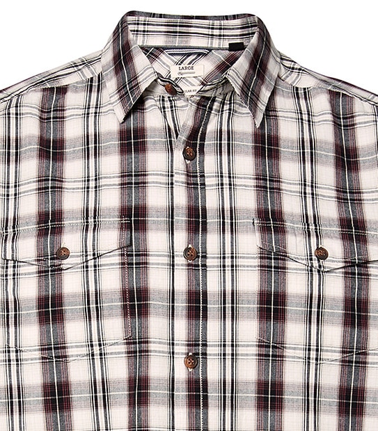 Men's Regular Fit Short Sleeved Check Shirt - Grey