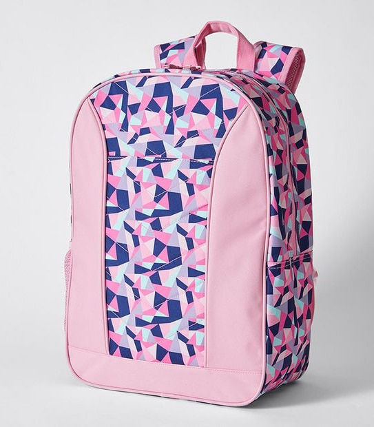 Kids Geometric Print Backpack - Pink