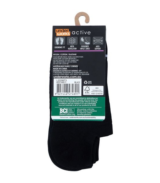 Underworks 3 pack No Show Sport Tech Socks
