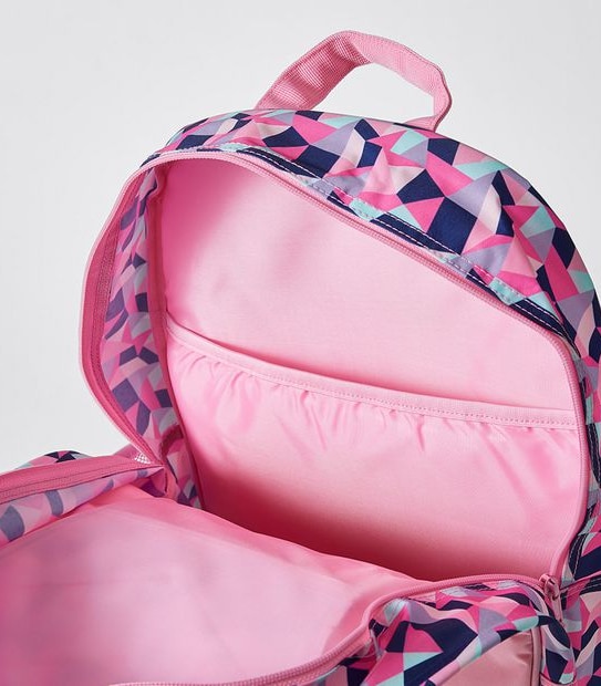 Kids Geometric Print Backpack - Pink