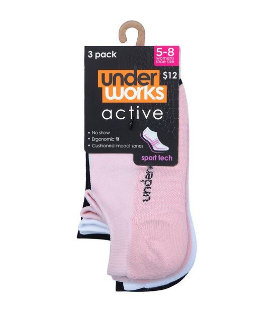 Underworks 3 pack No Show Sport Tech Socks