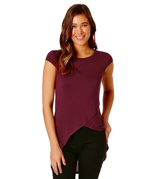 Lily Loves Cross Over Top - Burgundy