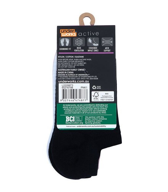 Underworks 3 pack No Show Sport Tech Socks