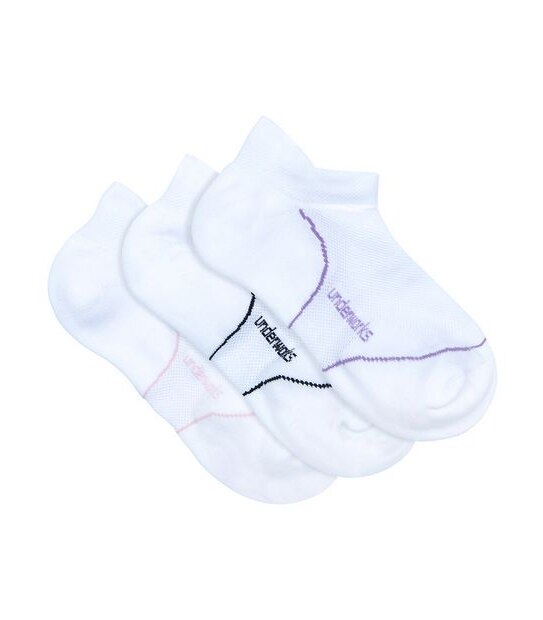 Underworks 3 Pack Perform No Show Heel Socks