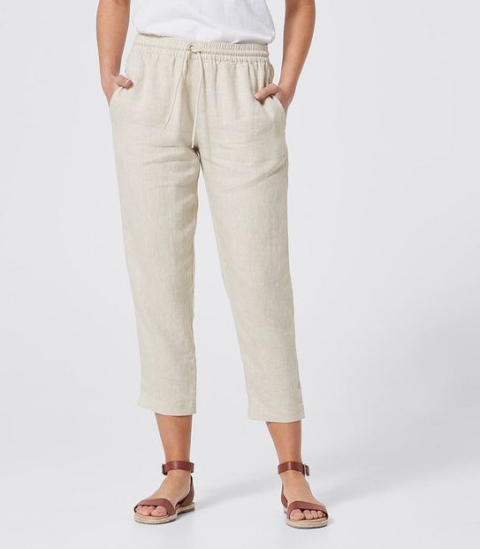 European Linen Jogger Pants - Natural