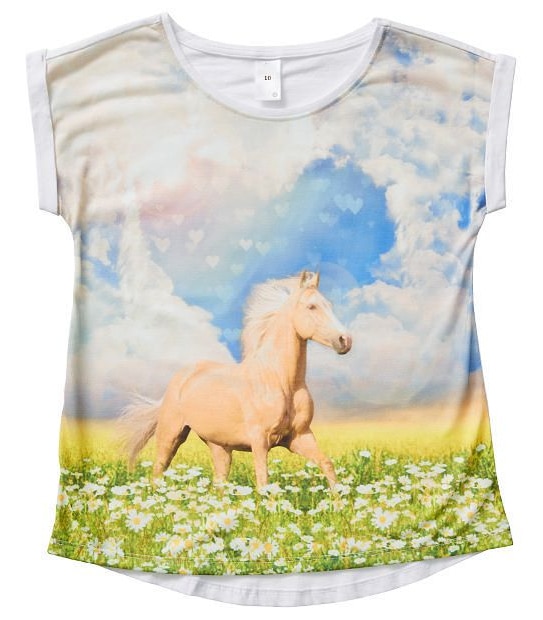 Short Sleeve Horse Print T-Shirt