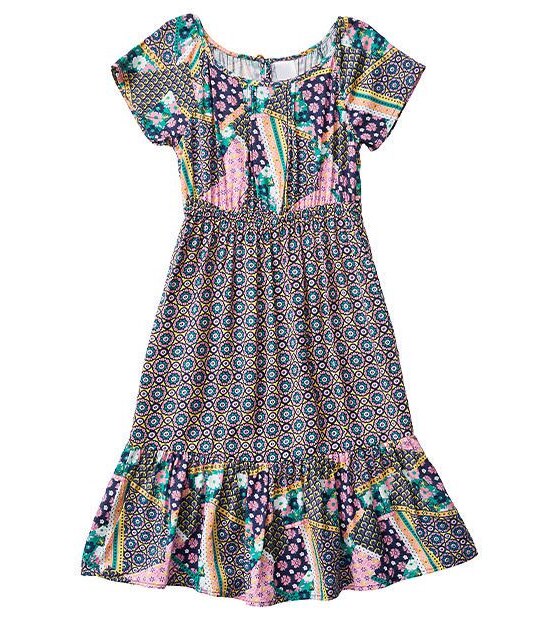Patchwork Peasant Dress