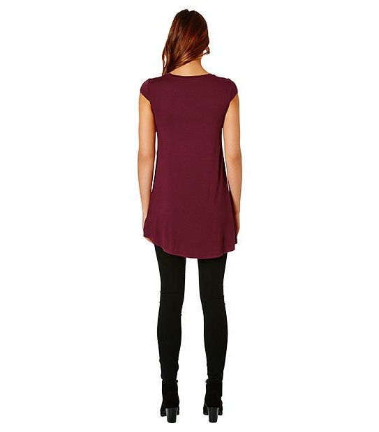 Lily Loves Cross Over Top - Burgundy
