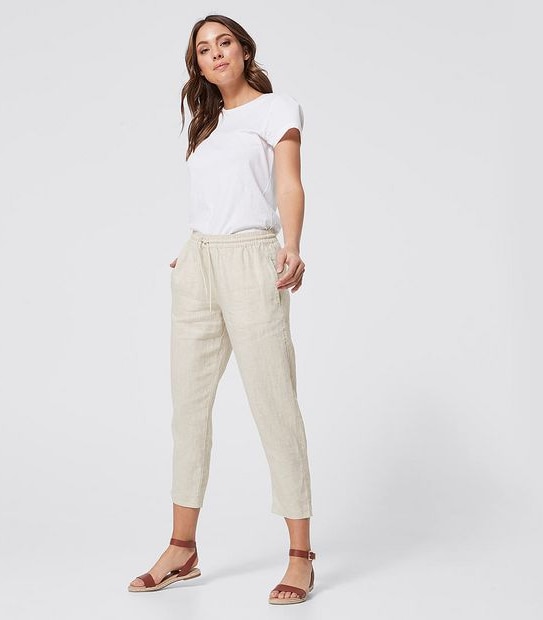 European Linen Jogger Pants - Natural