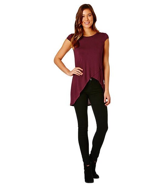 Lily Loves Cross Over Top - Burgundy