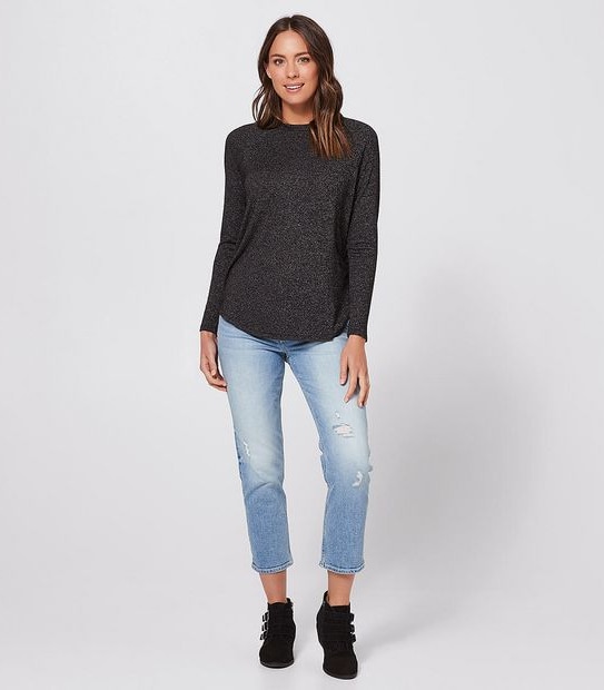 Raglan Jumper - Charcoal Marle