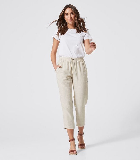 European Linen Jogger Pants - Natural