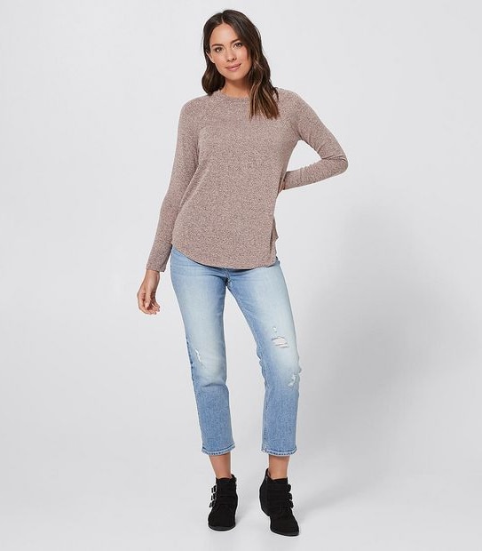 Raglan Jumper - Rose Pink Marle