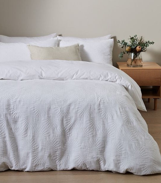 Brighton Palm Matelasse Quilt Cover Set