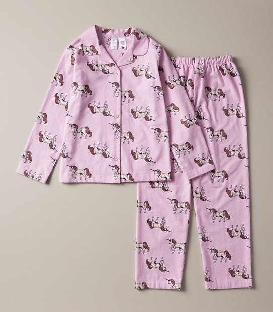 Organic Cotton Flannelette Unicorn Pyjama Set