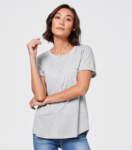 Relaxed Crew Neck T-Shirt - Grey Marle