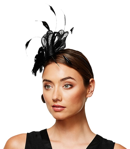 Synamay Floral Fascinator - Black