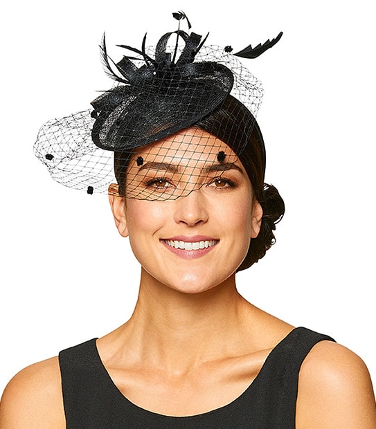 Eva Plate Fascinator - Black