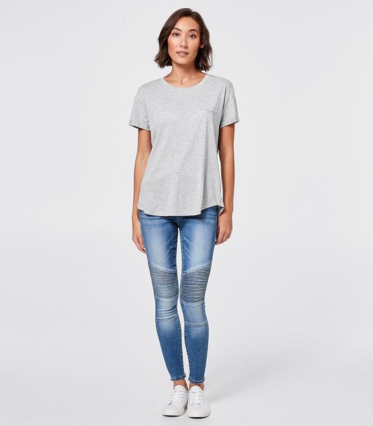 Relaxed Crew Neck T-Shirt - Grey Marle