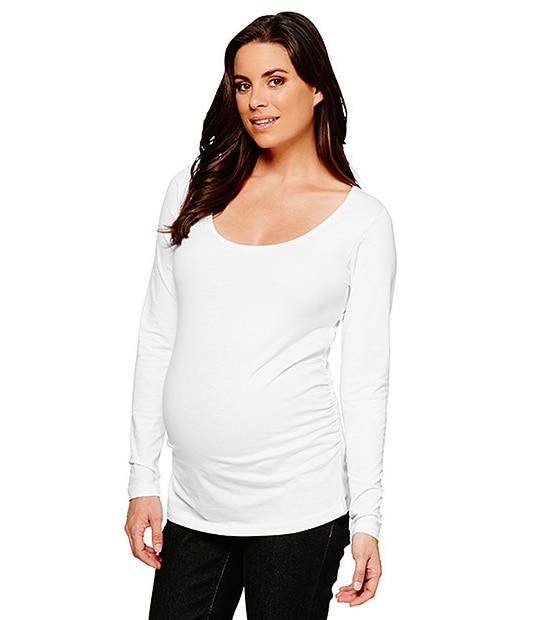 Maternity Long Sleeve Top - White