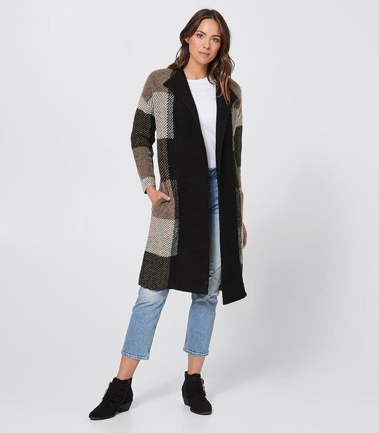 Maxi Edge-To-Edge Cardigan - Camel Check