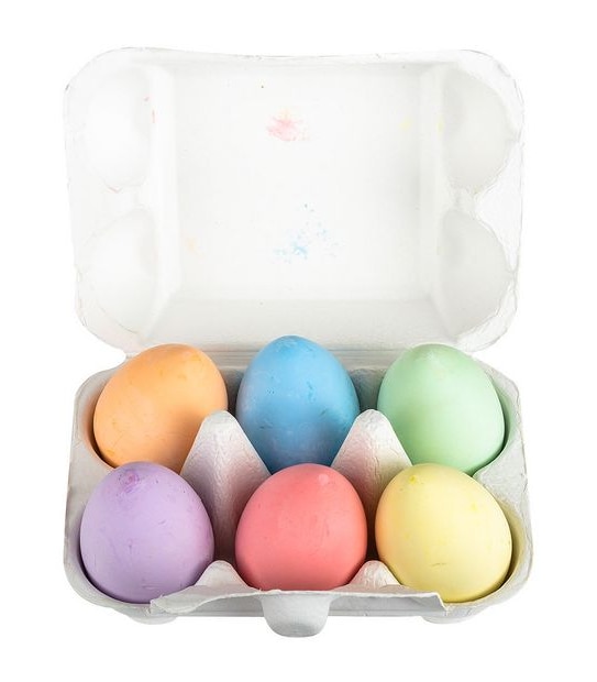 6 Pack Easter Chalk Eggs in Egg Carton