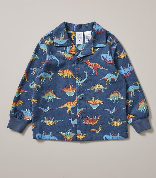 Organic Cotton Flannelette Dinosaur Pyjama Set