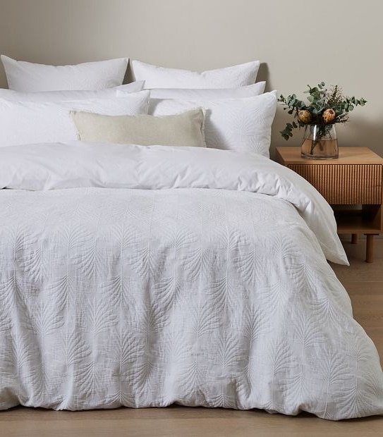 Brighton Palm Matelasse Quilt Cover Set