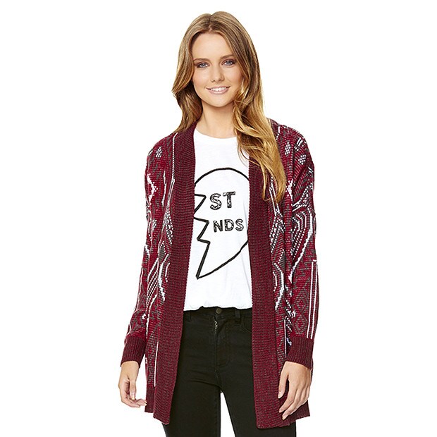 Lily Loves Urban Cardigan - Burgundy 