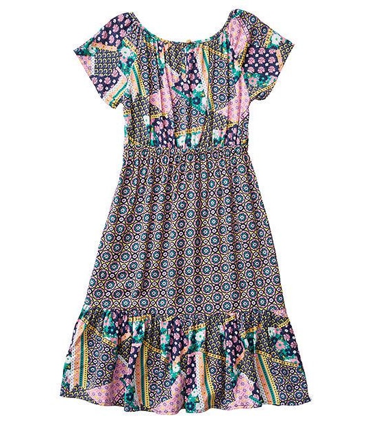 Patchwork Peasant Dress