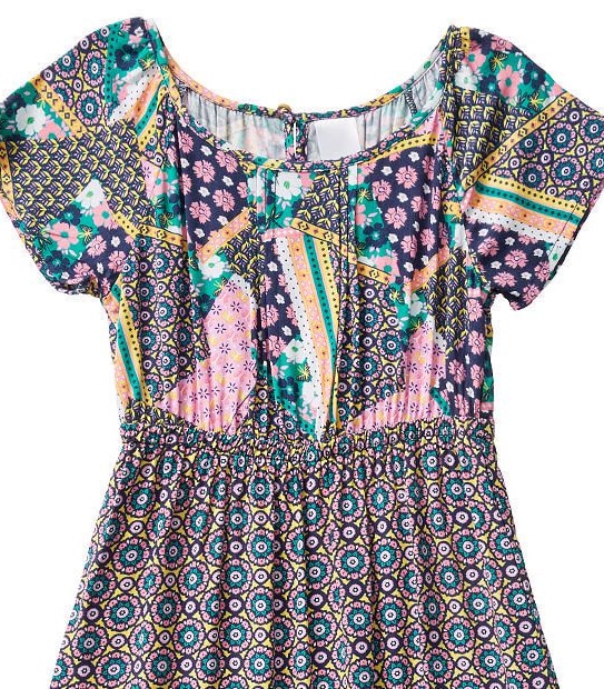 Patchwork Peasant Dress