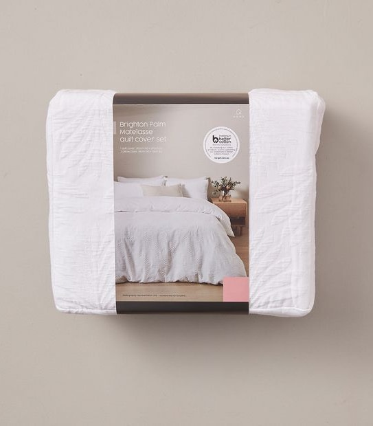 Brighton Palm Matelasse Quilt Cover Set