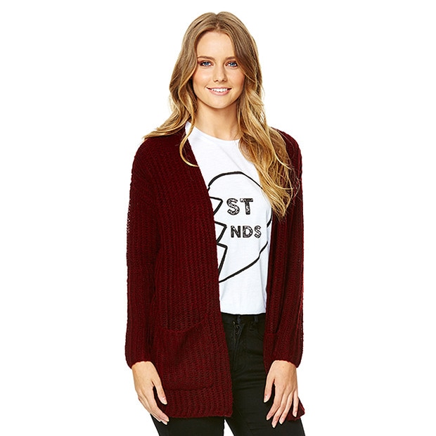 Lily Loves Grandpa Cardigan - Burgundy 