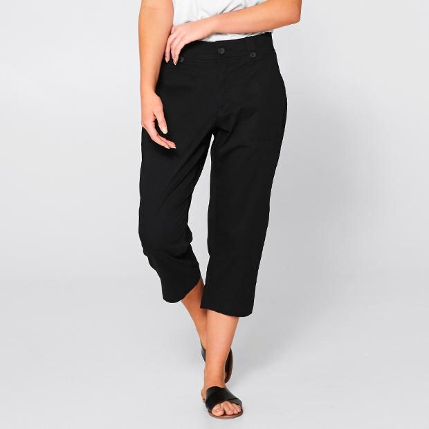 Rib Waist Crop Pants Rib Waist Crop Pants