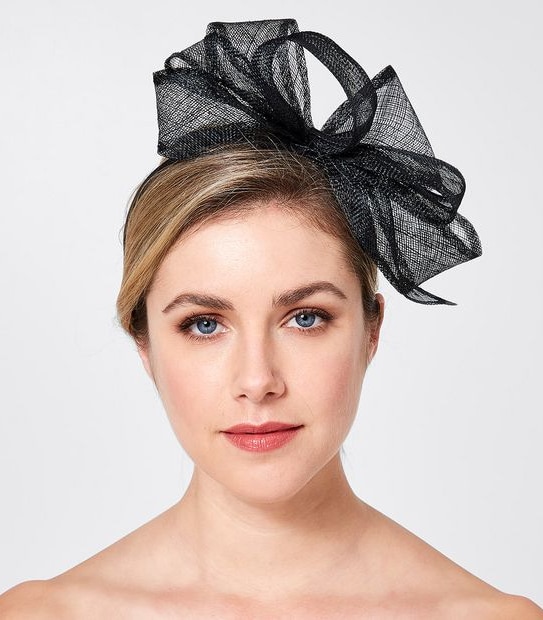 Sinamay Twisted Fascinator - Black