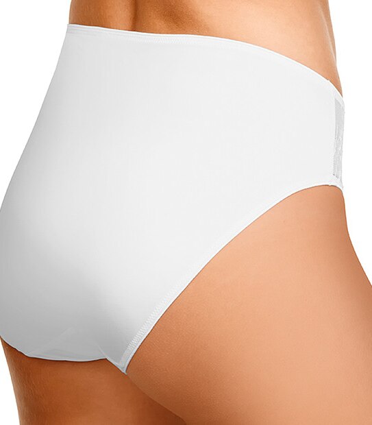 Embroidered High Cut Briefs - White