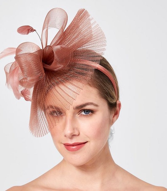 Pleated Crinoline Fascinator - Blush