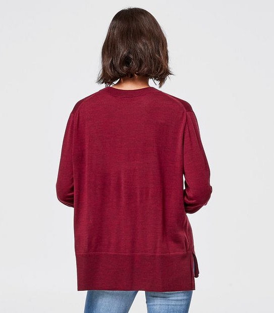 Merino Wool Crew Neck Jumper - Rhubarb Red Marle