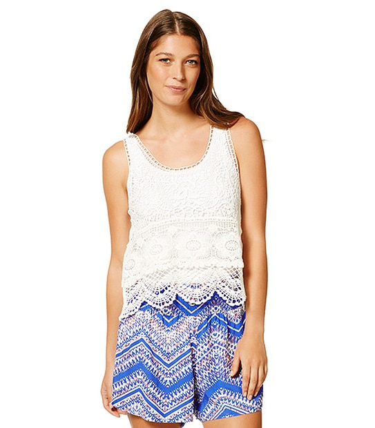 Piping Hot Crochet Crop Top - Cream