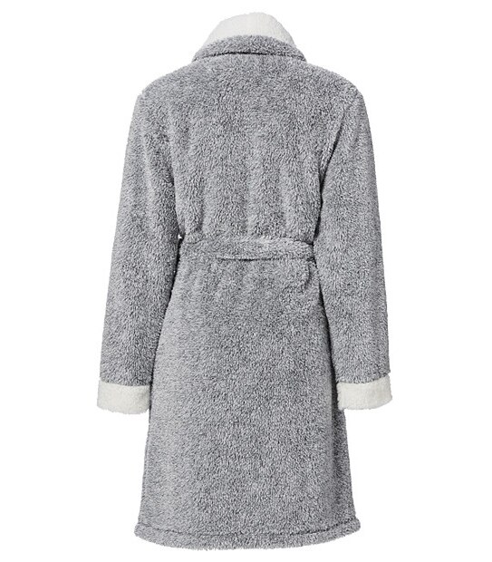 Sherpa Trim Short Fleecy Dressing Gown