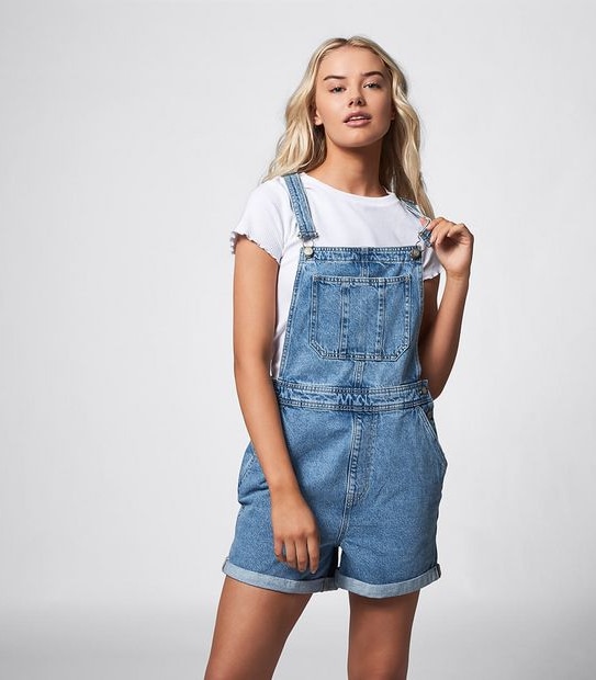 Lily Loves Denim Dungarees - Light Wash Blue