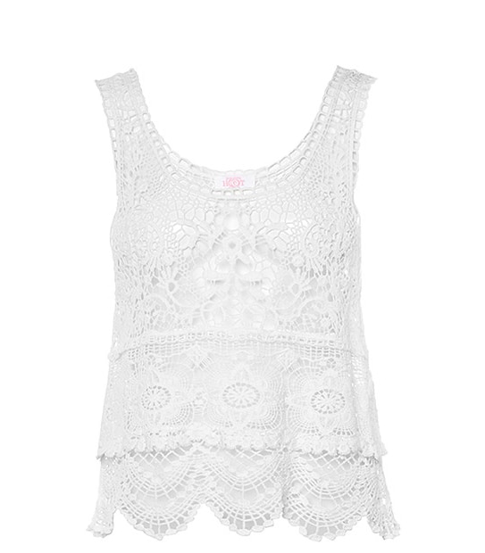 Piping Hot Crochet Crop Top - Cream