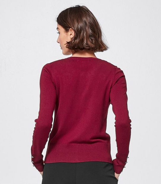 Preview Crew Neck Cardigan - Red