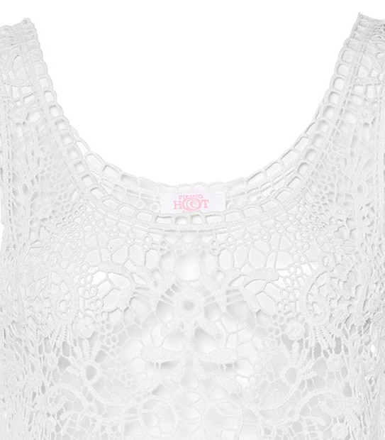 Piping Hot Crochet Crop Top - Cream