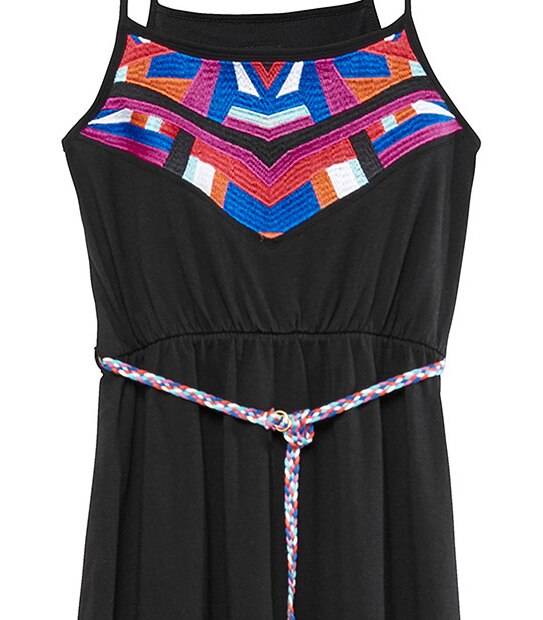 Piping Hot Embellished Neck Maxi Dress
