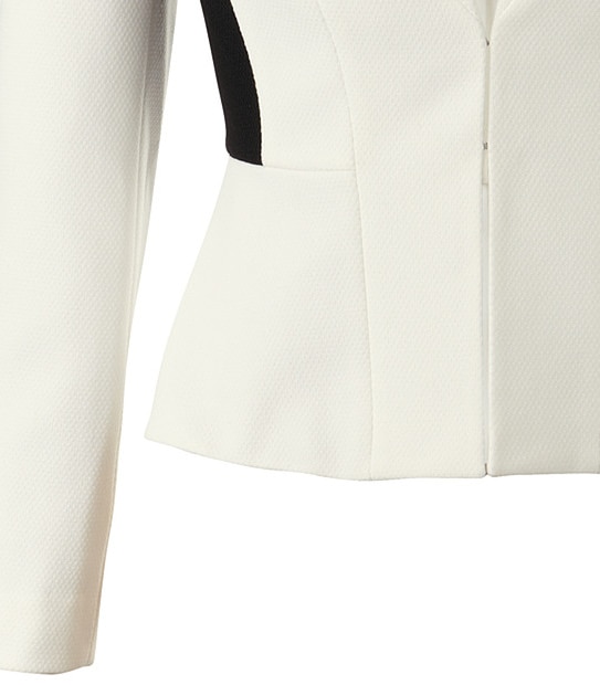Hot Options Peplum Jacket - White + Black