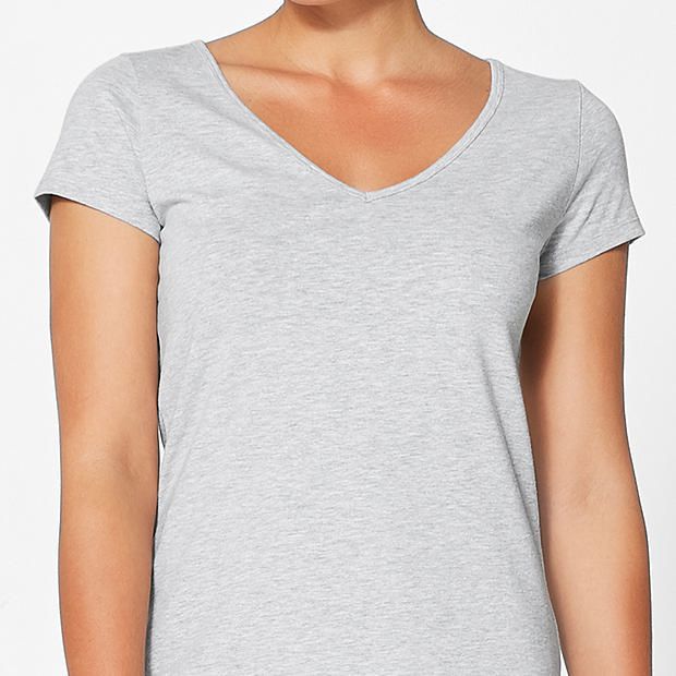 Basic V-Neck T-Shirt - Grey Marle | Target Australia