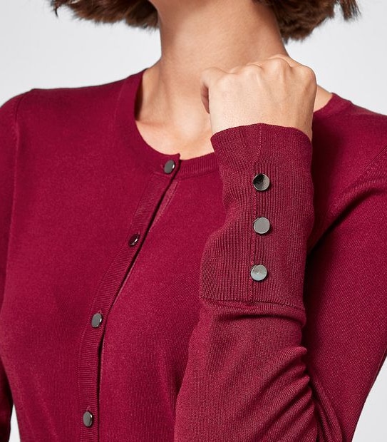 Preview Crew Neck Cardigan - Red