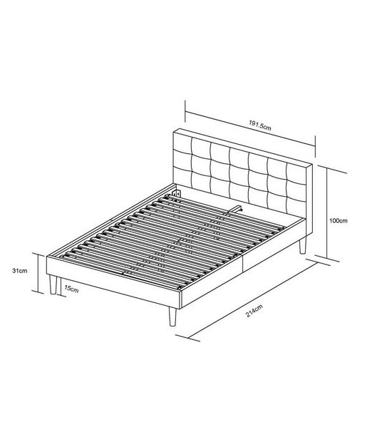 Sienna King Bed - Grey
